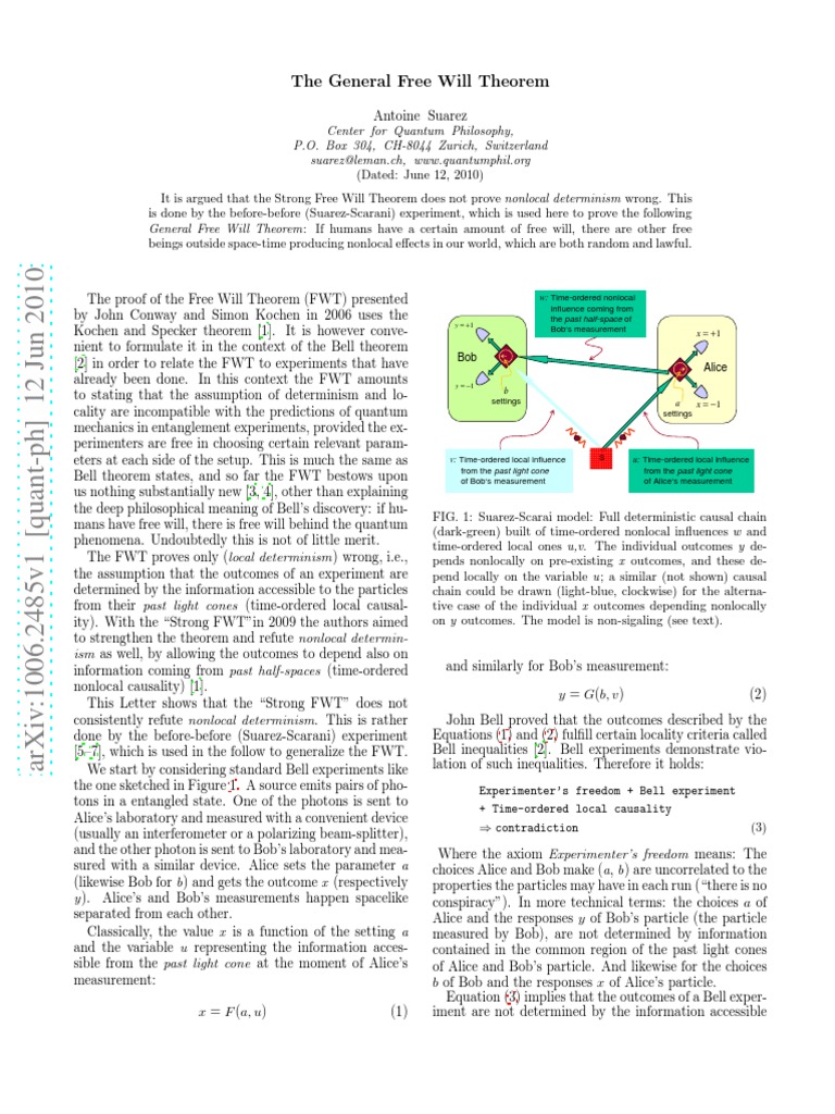 General Free Will Theorem Explained | PDF | Free Will | Determinism