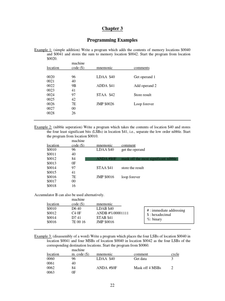Programming Examples in Assembly | PDF | Pointer (Computer Programming ...