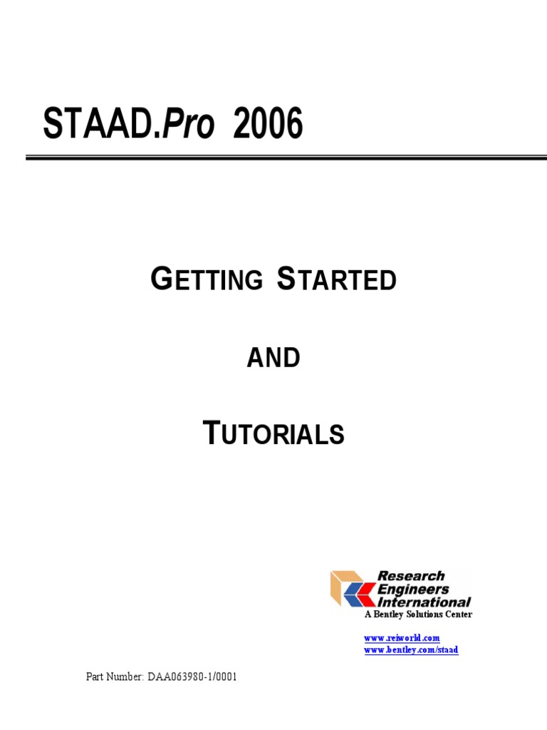 STAAD - Pro 2006: Etting Tarted AND Utorials | PDF | Technology ...