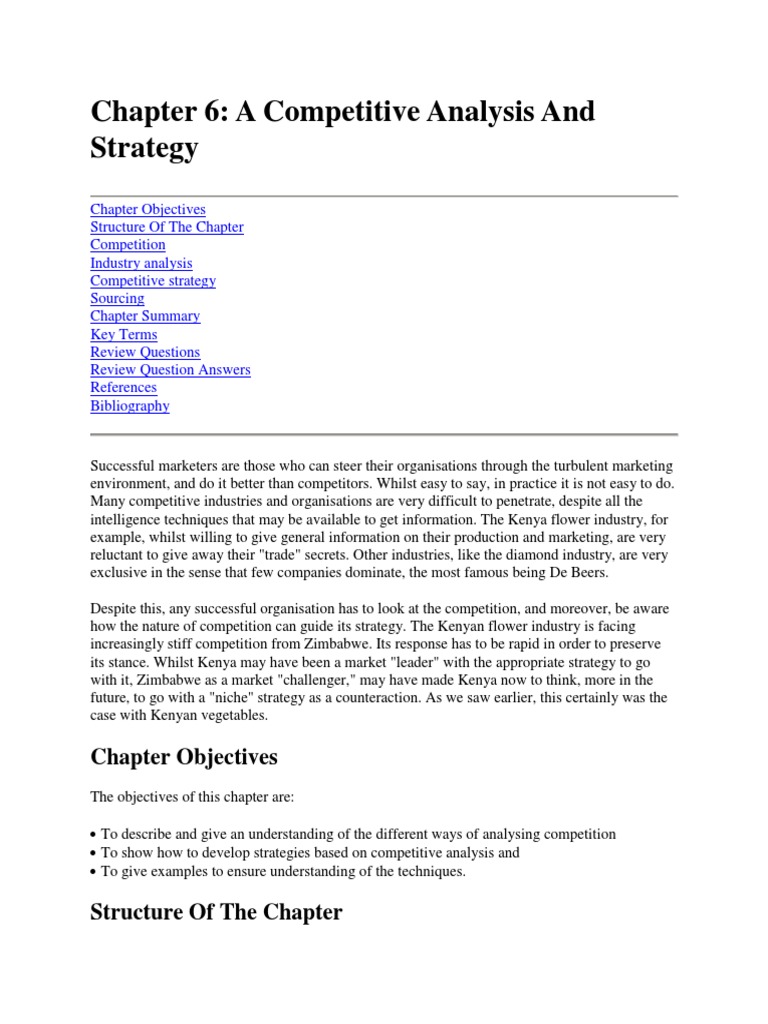 Chapter6 - Competitive Analysis & Strategies | PDF | Competitive ...
