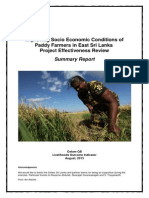 Effectiveness Review: Improving Socio-Economic Conditions of Paddy Farmers in East Sri Lanka