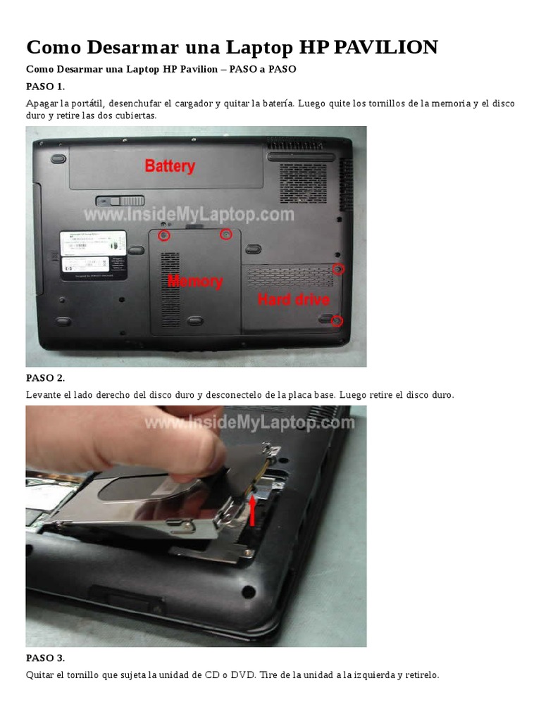 Como Desarmar una Laptop HP Pavilion PASO a PASO Paso 1