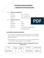 Informe técnico proyecto irrigación Pucará zona norte