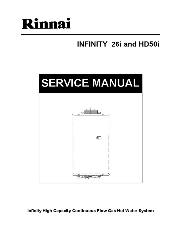13 Rinnai Infinity 26i and HD50i Service Manual | PDF | Water Heating |  Electrical Connector
