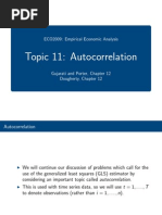 Topic 11: Autocorrelation: ECO2009: Empirical Economic Analysis