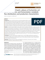 Continuous and Batch Cultures of Escherichia Coli KJ134 For Succinic Acid Fermentation: Metabolic Flux Distributions and Production Characteristics