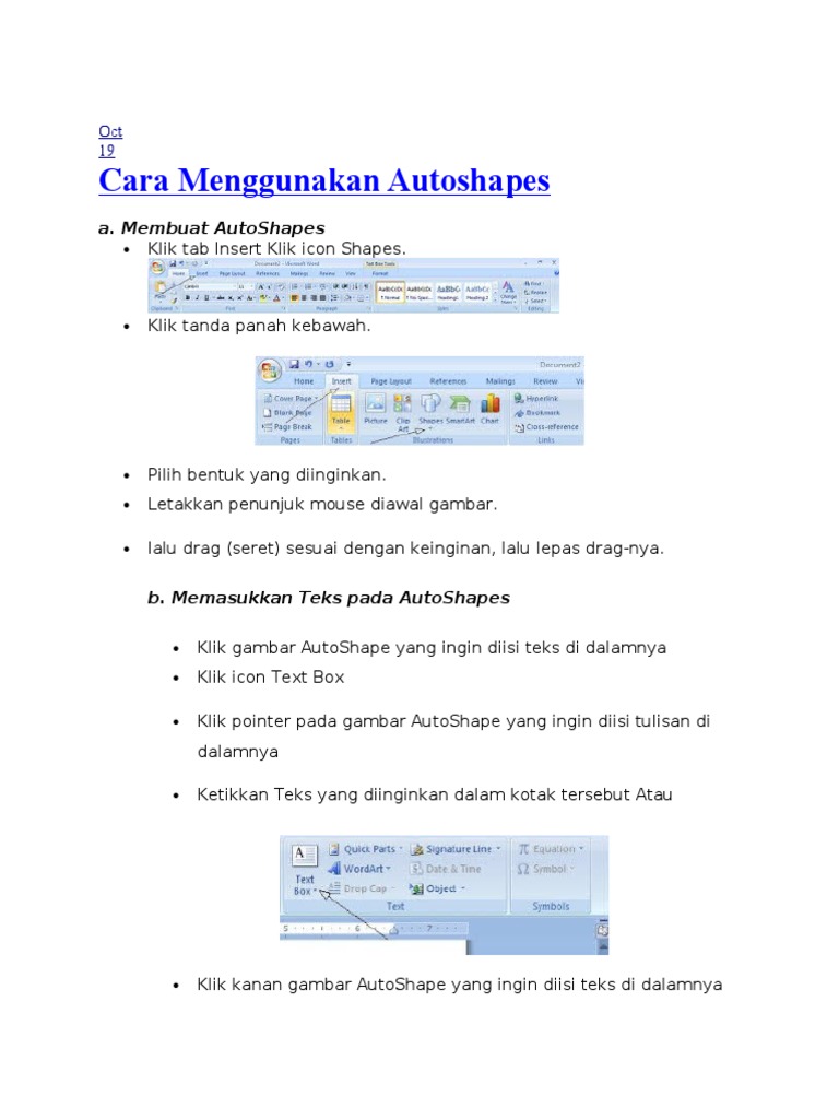 Cara Efektif Menggunakan Autoshapes | PDF