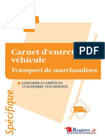 CARNET D'ENTRETIEN VEHICULE TRANSPORT DE MARCHANDISES (M033)