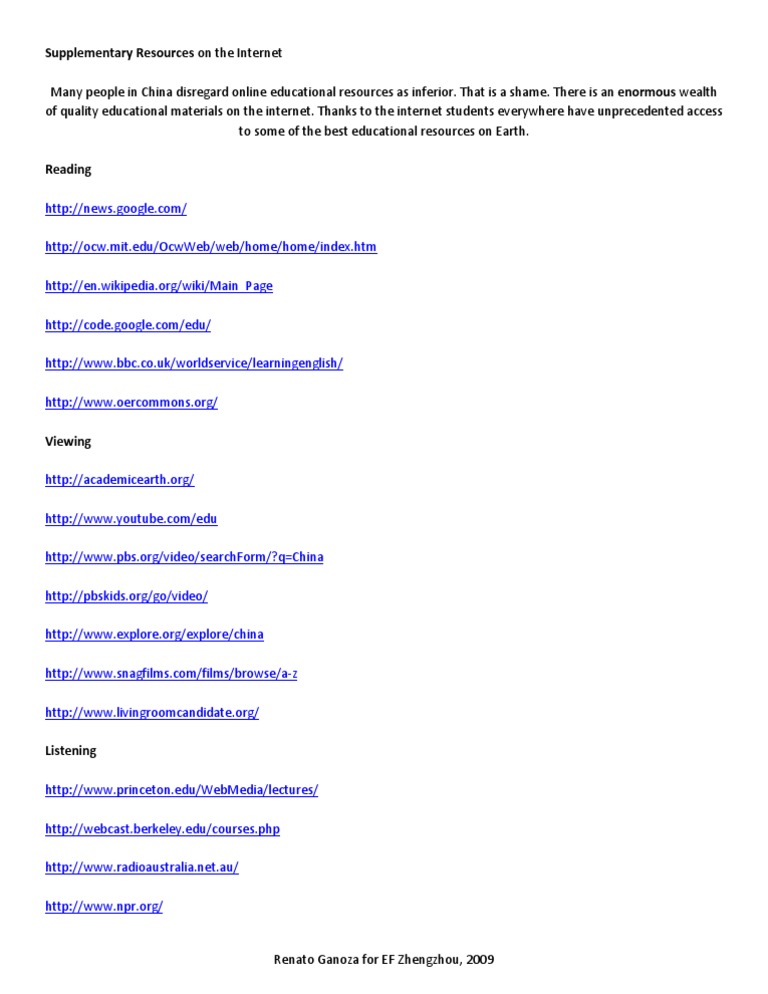 Quality Online Educational Resources | PDF