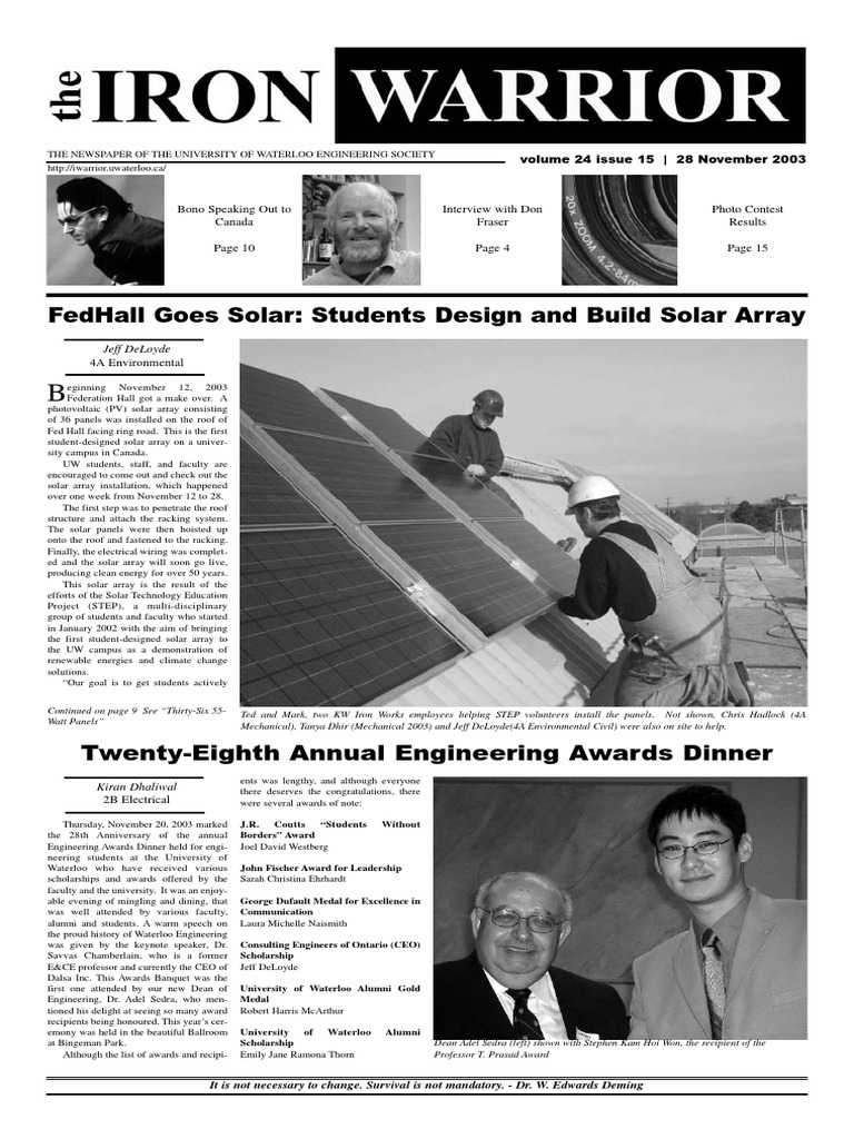 768px x 1024px - The Iron Warrior: Volume 24, Issue 15 | Photovoltaic System | Engineer