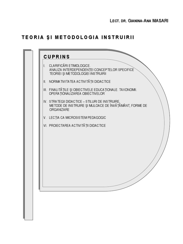 Masari Curs Teor Met Instr