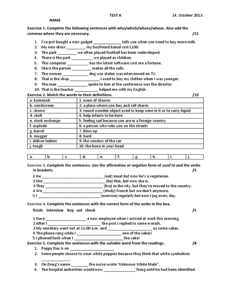 Unit 2 Test: Solutions Pre-Intermediate | PDF | Telecommuting | English ...