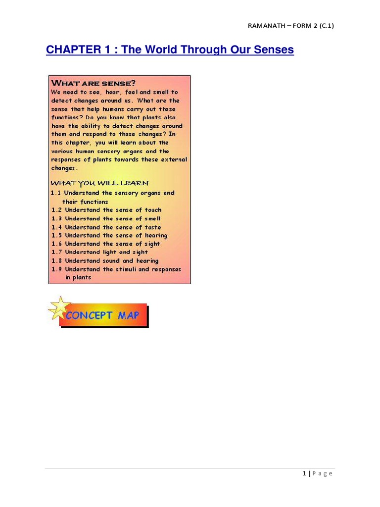 Form 2 Science: Chapter 1 Notes | PDF | Lens (Optics) | Hearing