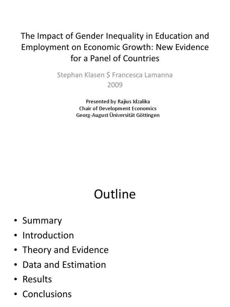 Presentation - The Impact of Gender Inequality in Education and ...