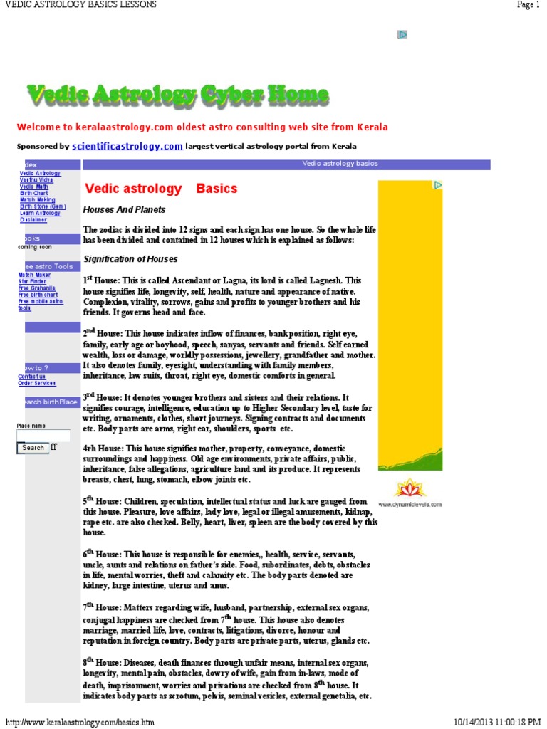 Vedic Astrology Basics for Beginners | PDF | Planets In Astrology ...