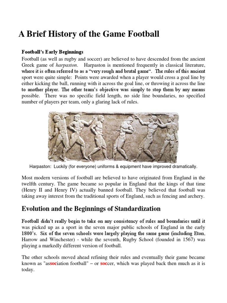 what is the history of football essay