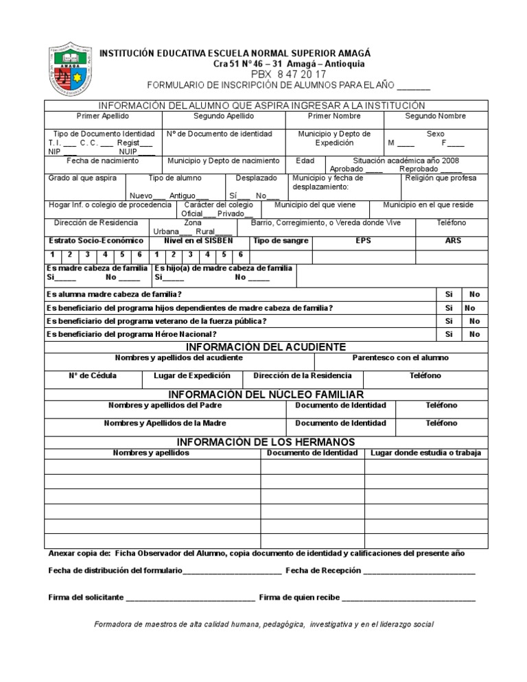 Formato Inscripción Alumnos