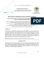 Micro-Electro-Mechanical-Systems (MEMS) Technology: Scholars Research Library