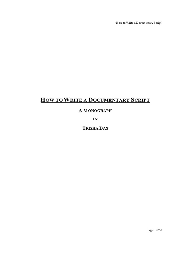 How to Write a Documentary Script Filmmaking Screenwriter