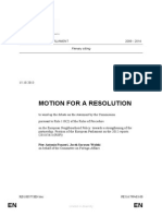 European Parliament Motion for a Resolution