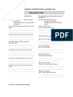 Past perfect tense grammar worksheets