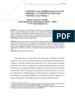 Carvalho História Política Criminalização Drogas Brasil