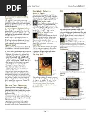 Lord of the Rings Card Game Comprehensive Rules