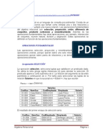 Introducción a las operaciones fundamentales del álgebra relacional