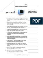 Television Showtime!: Elapsed Time Word Problems