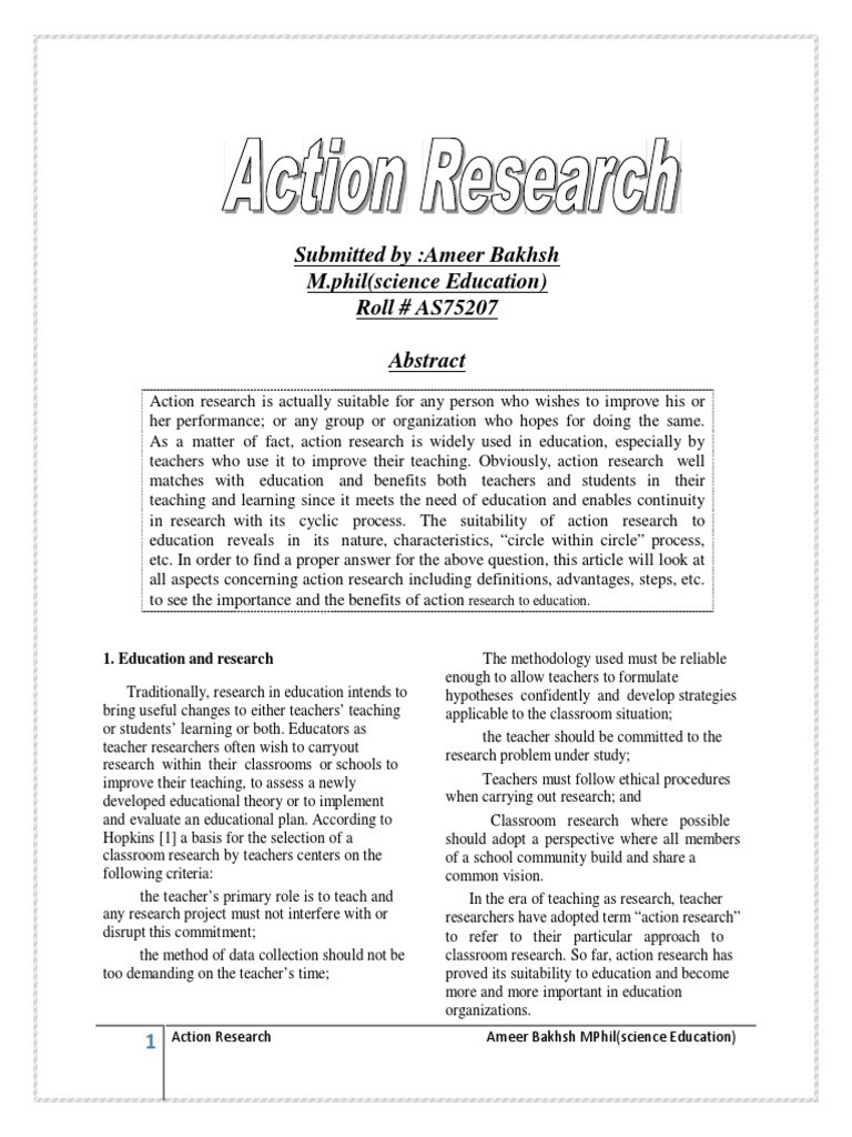 Importance of Action Research in Education | PDF | Action Research ...