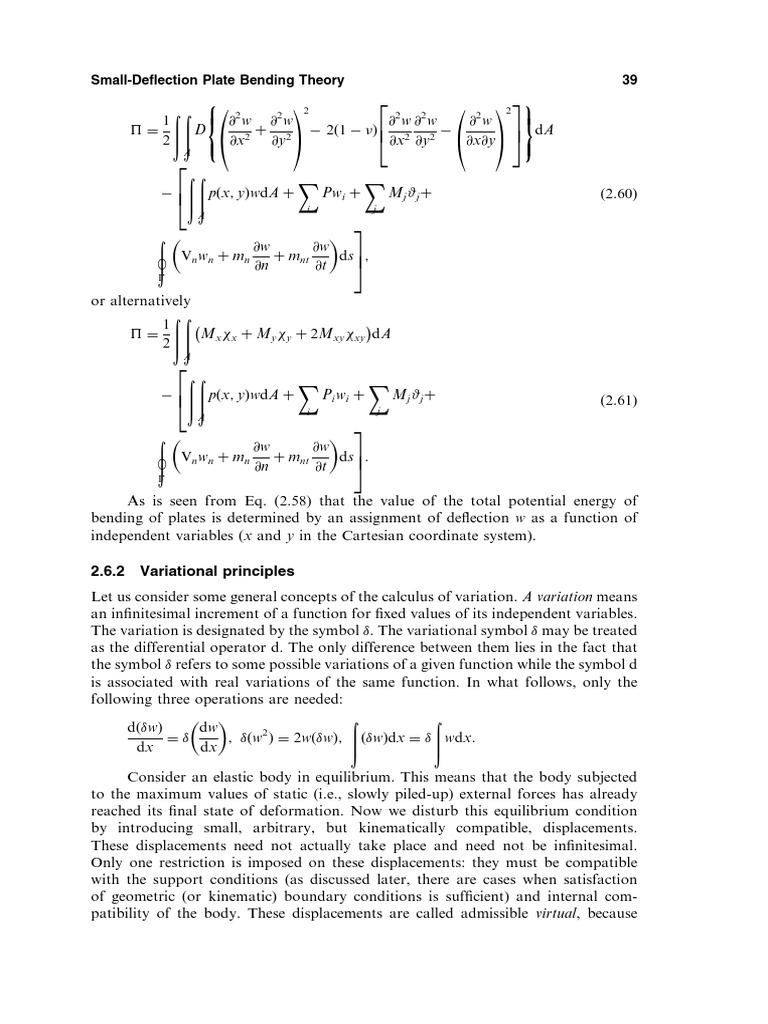 Small-Deflection Plate Bending Theory | PDF