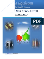 Daily MCX Newsletter: 1 1 1 17 7 7 7 - OCT OCT OCT Oct. - . - 2013 2013 2013 2013