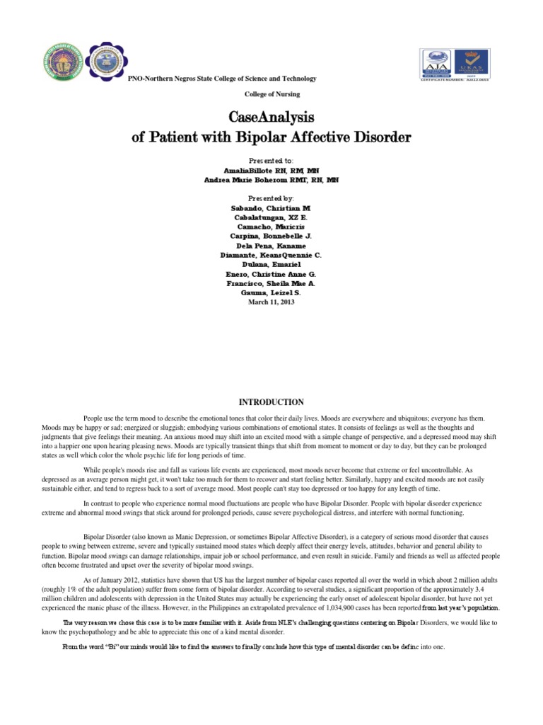 Bipolar Case | PDF | Bipolar Disorder | Mood Disorders