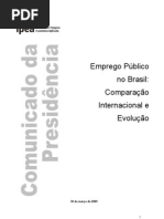 IPEA - Emprego Público no Brasil - Comparação Internacional e Evolução