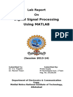 DSP Lab Report Using MATLAB