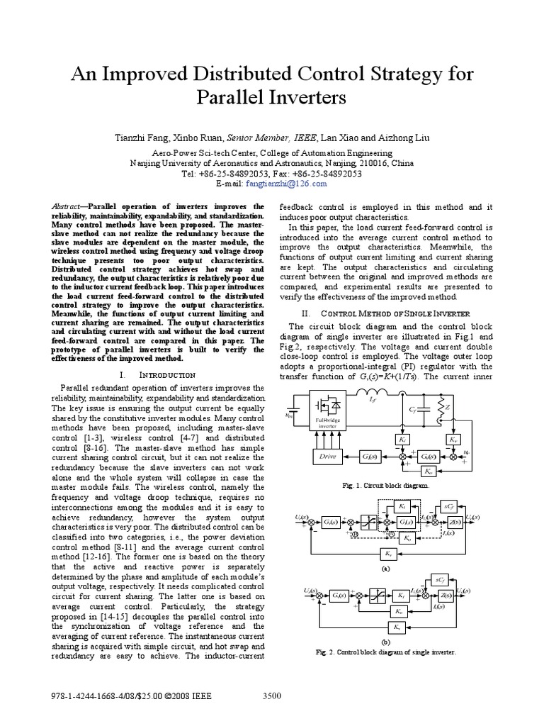 Improved Control for Parallel Inverters | PDF | Series And Parallel ...