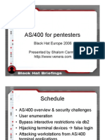 AS/400 For Pentesters: Black Hat Europe 2006 Presented by Shalom Carmel