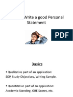 How to Write a Good Personal Statement
