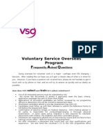 Voluntary Service Overseas Program F A Q: Requently Sked Uestions