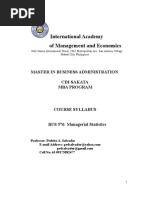 Download Managerial Statistics Syllabus by Ped Salvador SN17685620 doc pdf