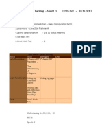 Sprint Backlog - Sprint 1 (7 TH Oct - 20 TH Oct)