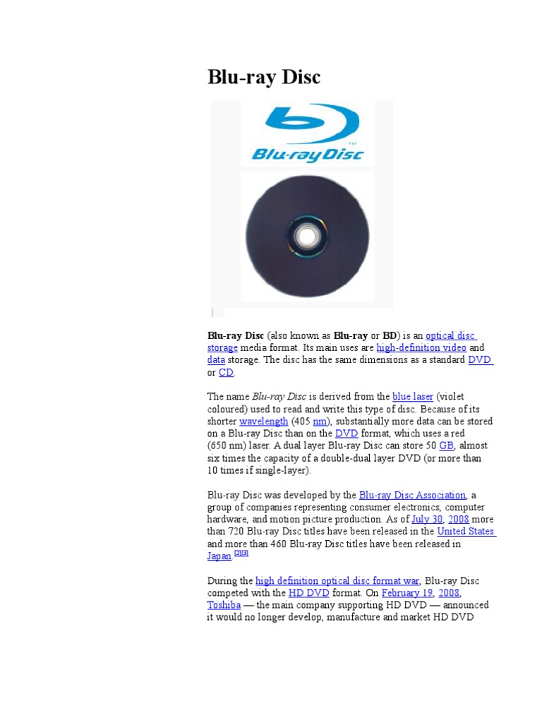 Understanding Blu-ray Disc Technology | PDF | Blu Ray | Dvd