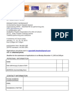 AFPA Dramaturgy Workshop Application - 2014
