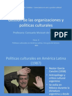 Gestión de Las Organizaciones y Políticas Culturales - Clase 06 - Politicas Culturales en AL