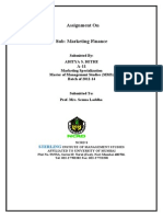 Assignment On: Submitted By: Aditya S. Dethe Marketing Specialization Master of Management Studies (MMS) Batch of 2012-14