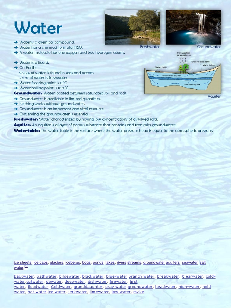 Water | PDF | Cooking, Food & Wine