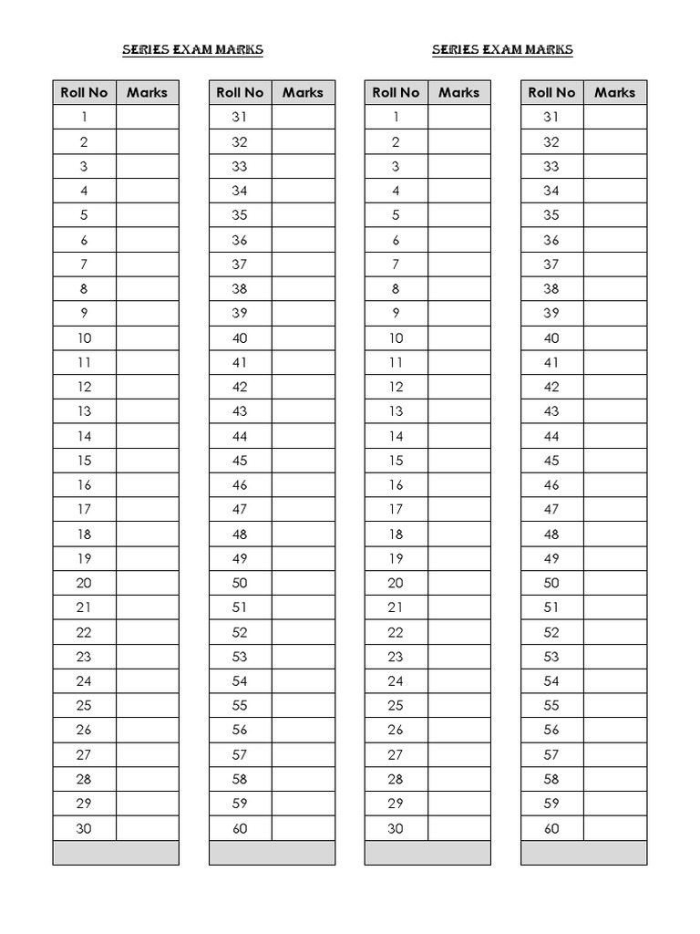 Series Exam Marks Overview | PDF