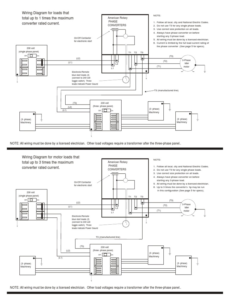 Wiring Diagrams For Rotary Phase Convertor Electrical Wiring Electricity