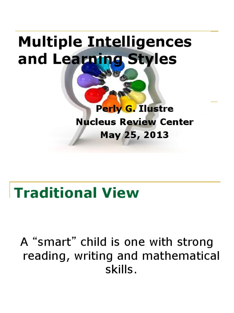 Multiple Intelligences and Learning Styles PDF Teaching Mathematics