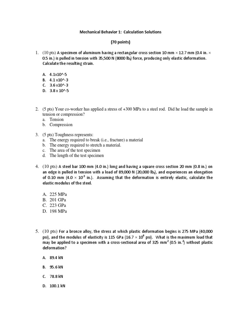 Assessment 15 | PDF | Pascal (Unit) | Deformation (Engineering)